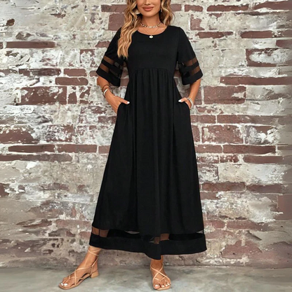 Robe longue Femme Fluide Détails Transparence