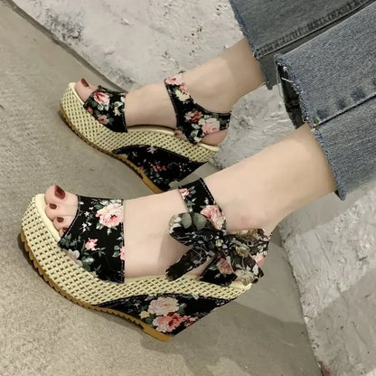 Sandales Femmes Été Lacets Décoratifs