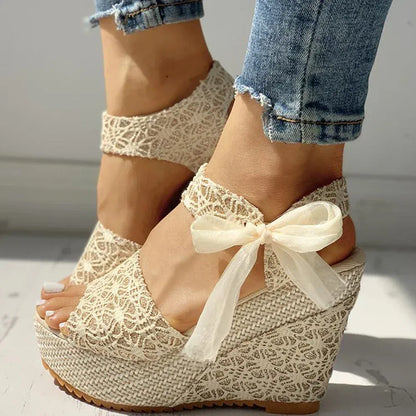 Sandales Femmes Été Lacets Décoratifs