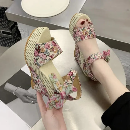 Sandales Femmes Été Lacets Décoratifs
