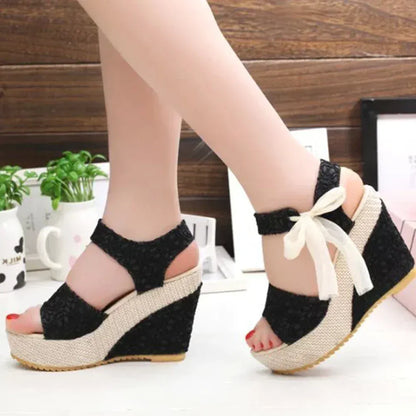Sandales Femmes Été Lacets Décoratifs