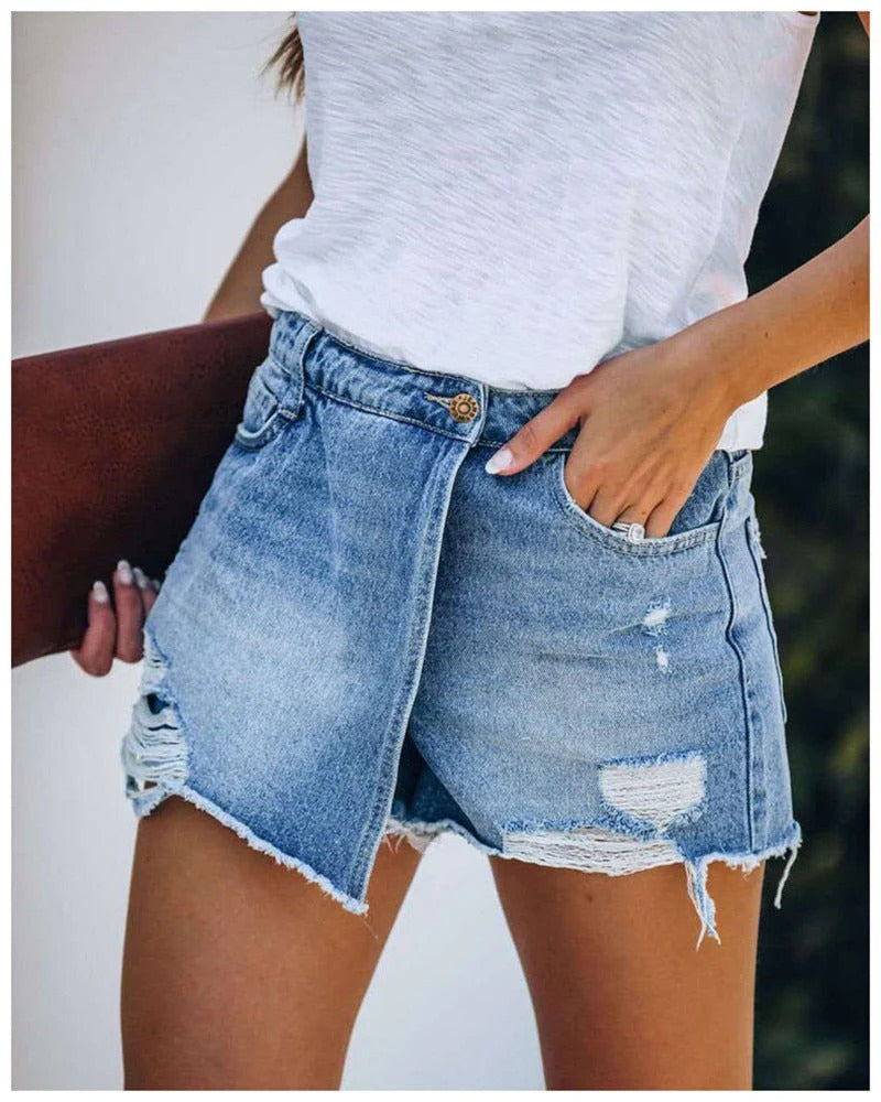 Jupe Courte Déchirée Chic pour Femme - PanierRoyale