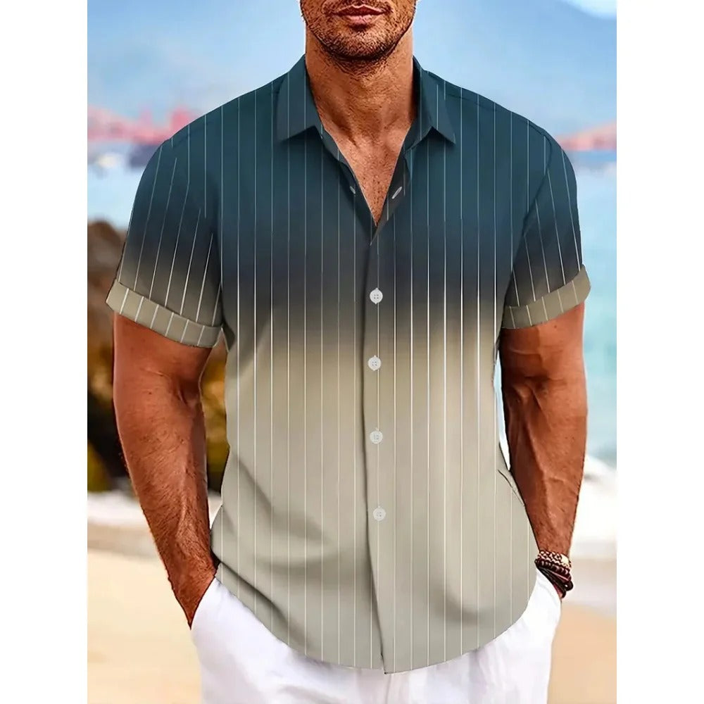 Chemise Homme Été Manches Courtes Imprimée - PanierRoyale