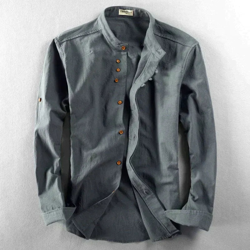 Chemise Homme Classique Col Rond pour Travail et Loisirs