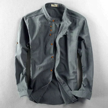 Chemise Homme Classique Col Rond pour Travail et Loisirs