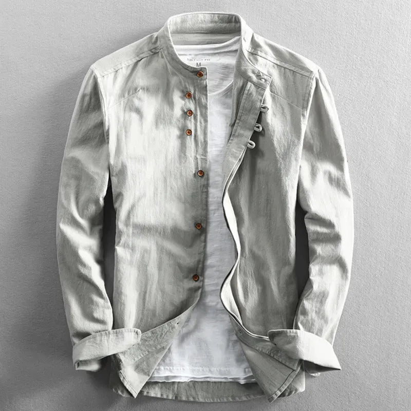 Chemise Homme Classique Col Rond pour Travail et Loisirs