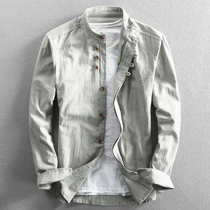 Chemise Homme Classique Col Rond pour Travail et Loisirs