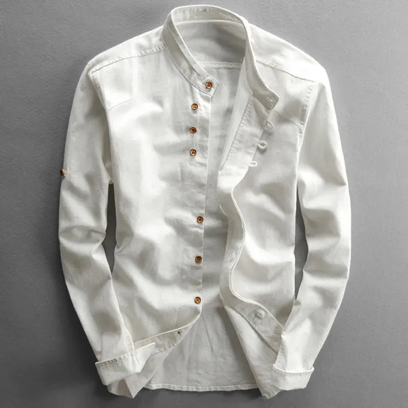 Chemise Homme Classique Col Rond pour Travail et Loisirs