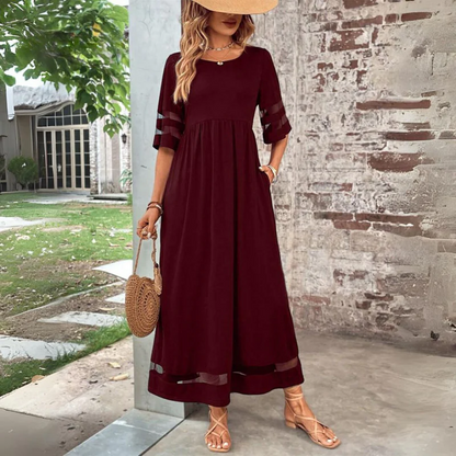 Robe longue Femme Fluide Détails Transparence