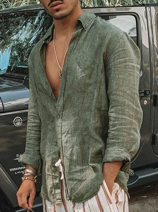 Chemise Homme Manches Longues Réglables pour Été - PanierRoyale