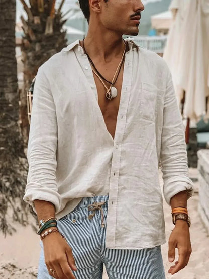Chemise Homme Manches Longues Réglables pour Été