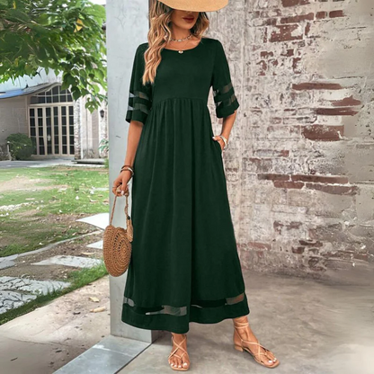 Robe longue Femme Fluide Détails Transparence