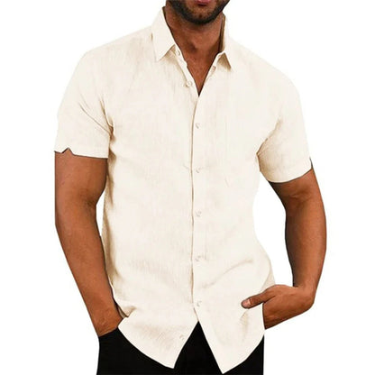 Chemise Homme Coton Classique Col Revers Grande Taille