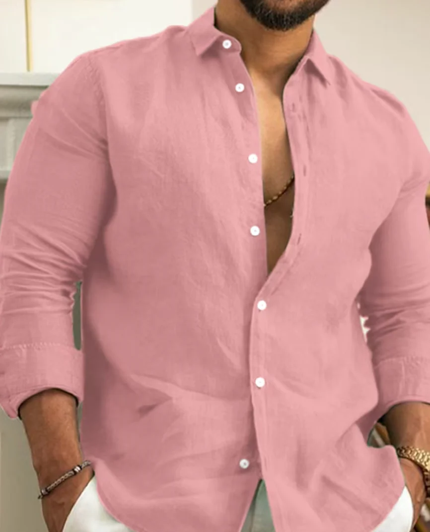 Chemise Homme Manches Longues en Coton Confortable