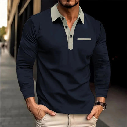 Polo Homme Grande Taille Manches Longues Classique pour Homme