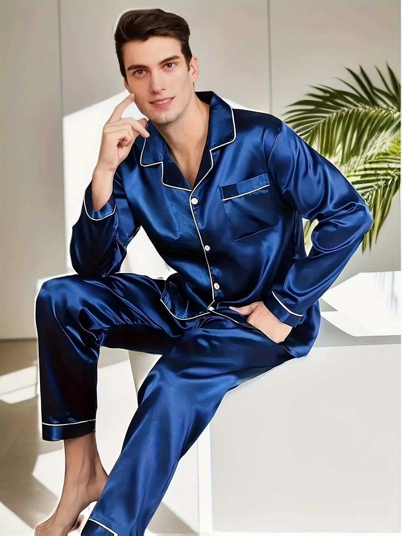 Pyjama Homme Doux et Confortable pour Domicile