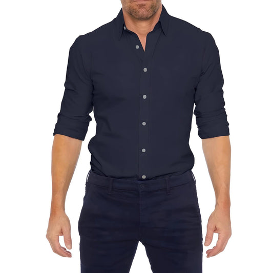 Chemise Homme Bureau Coton Classique à Boutons Cachés - PanierRoyale