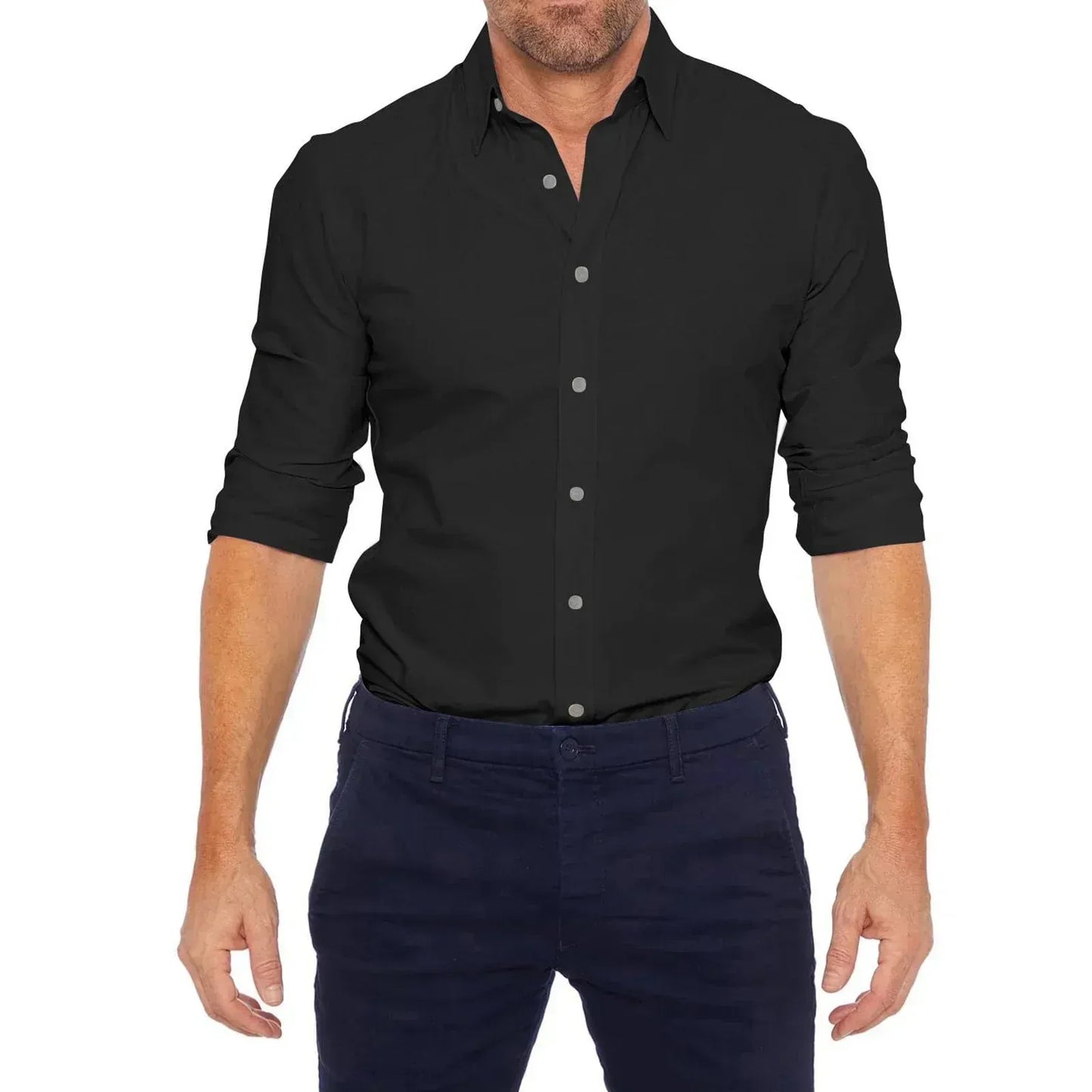 Chemise Homme Bureau Coton Classique à Boutons Cachés