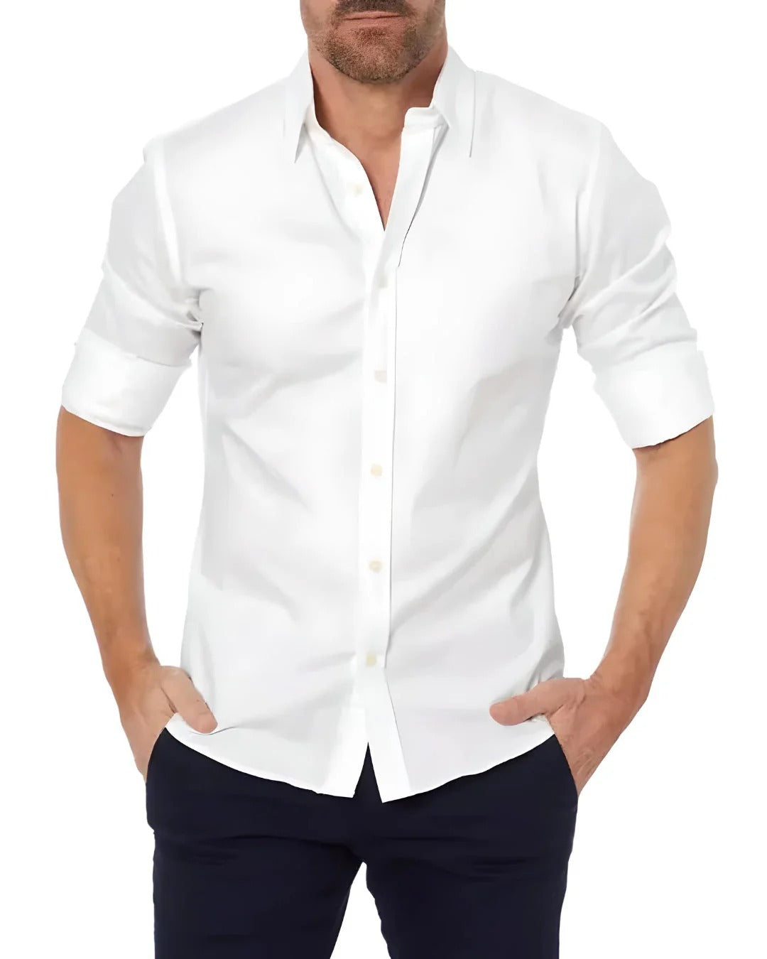 Chemise Homme Bureau Coton Classique à Boutons Cachés