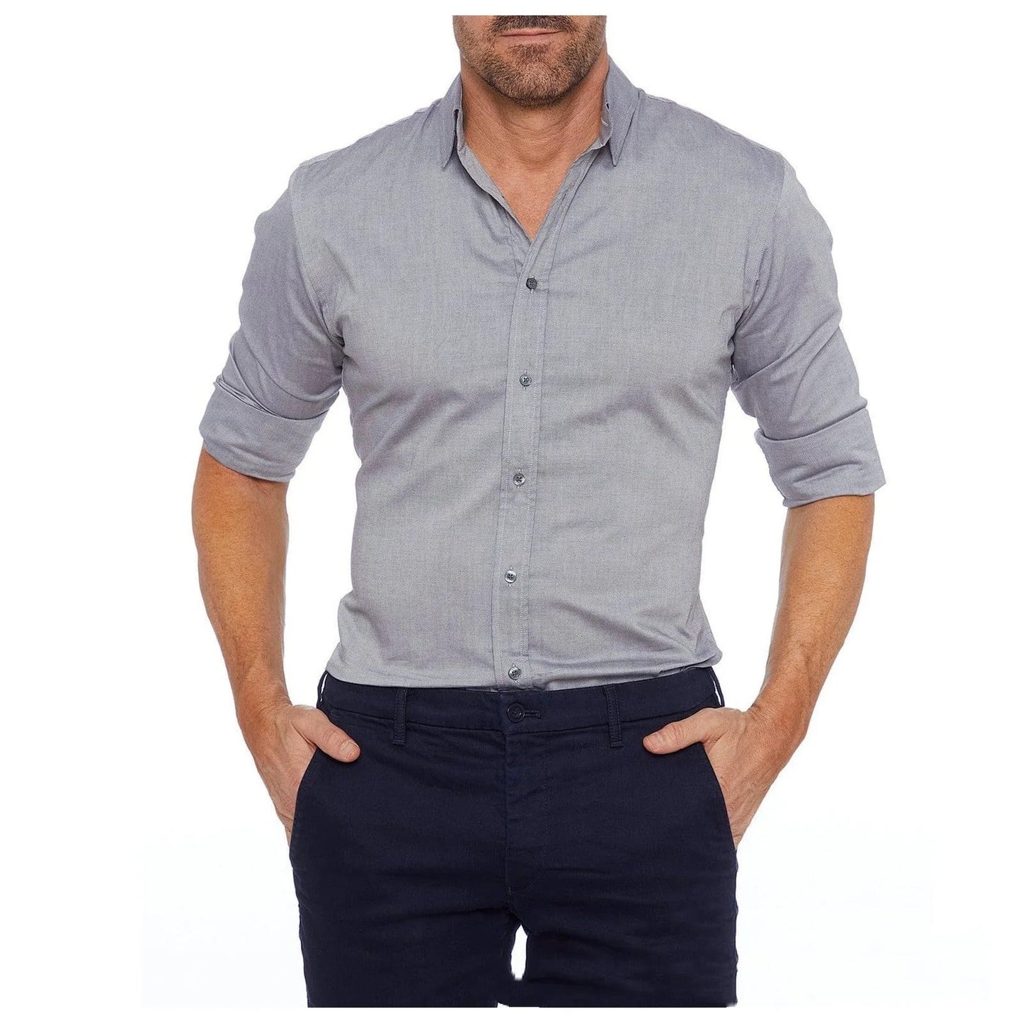 Chemise Homme Bureau Coton Classique à Boutons Cachés