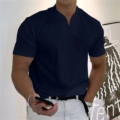 T-Shirt Homme Classique Manches Courtes Col V