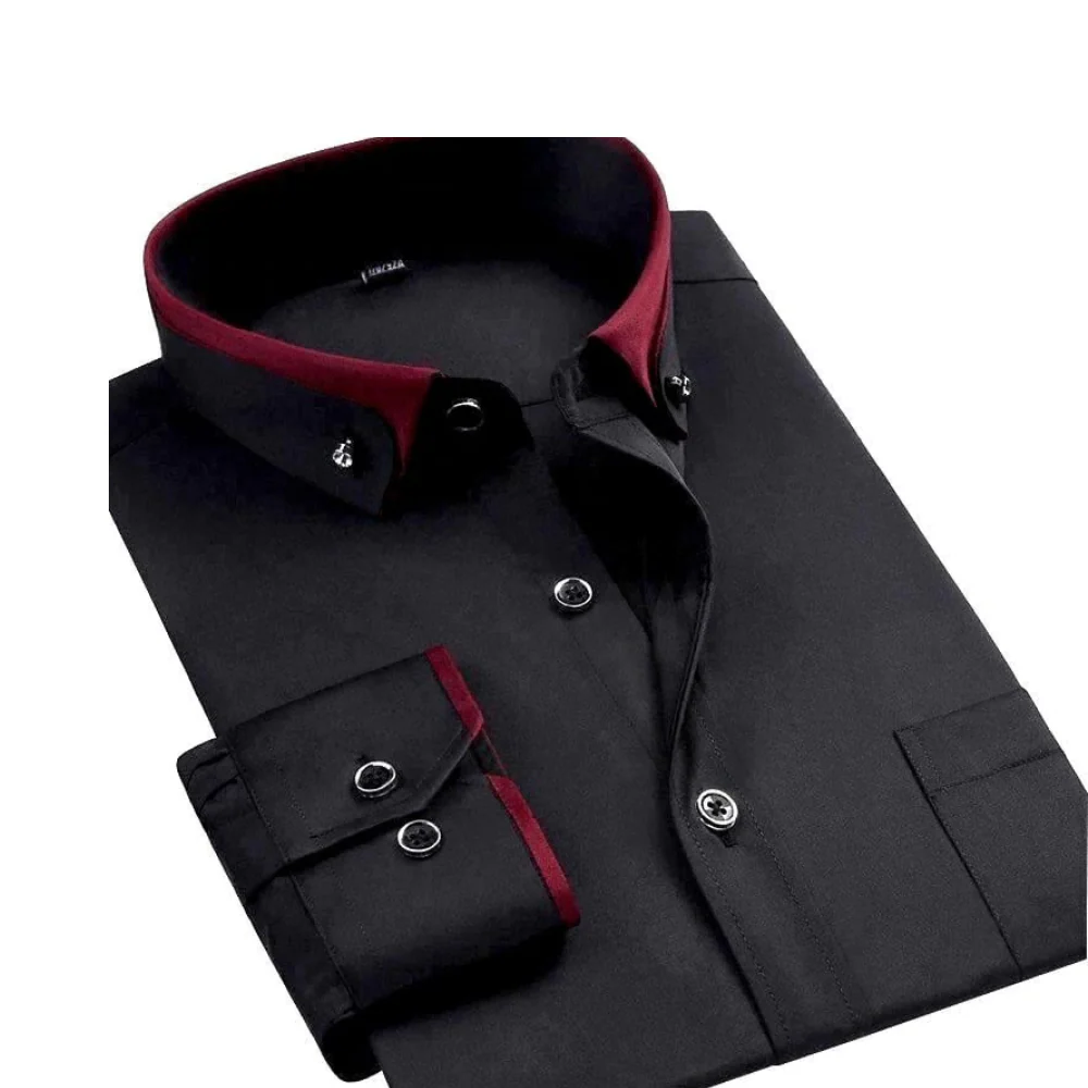 Chemise Homme Bureau Coton Classique Manches Longues - PanierRoyale