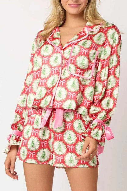 Robe de Fête Rouge Élégante à Manches Longues pour Femme