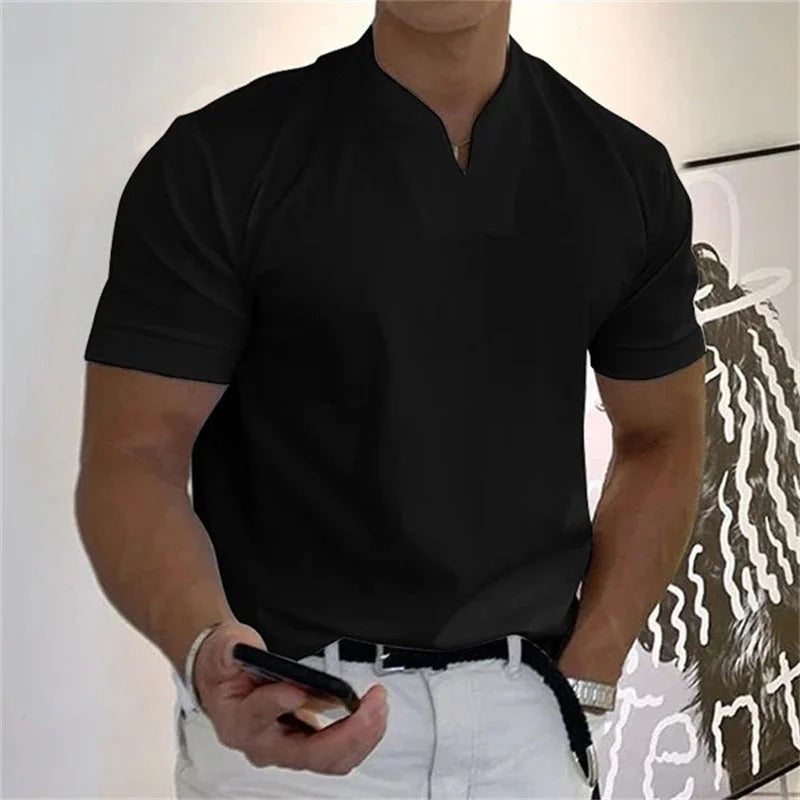 T-Shirt Homme Classique Manches Courtes Col V