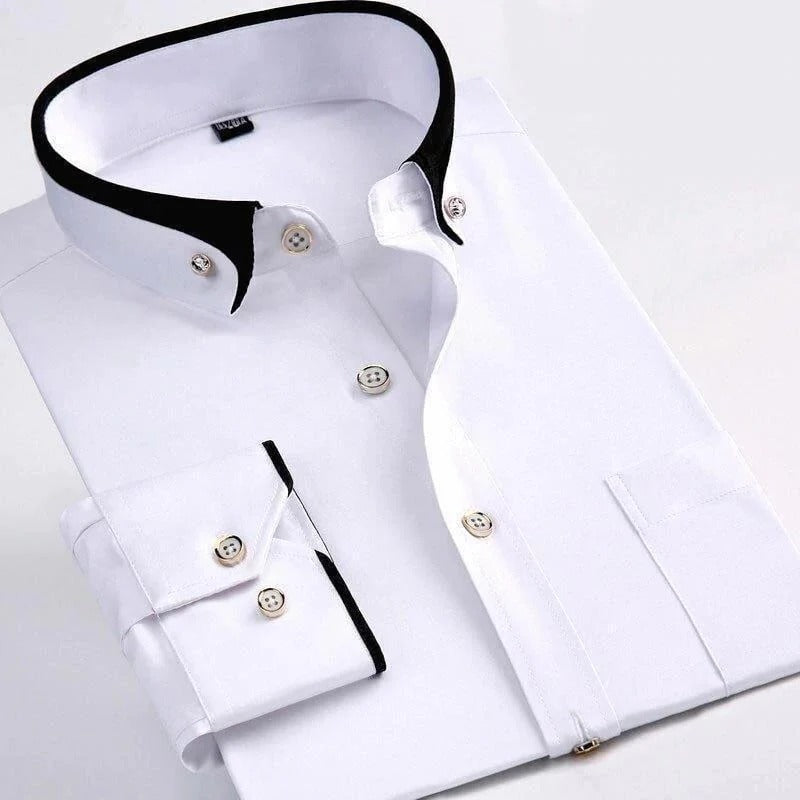 Chemise Homme Bureau Coton Classique Manches Longues