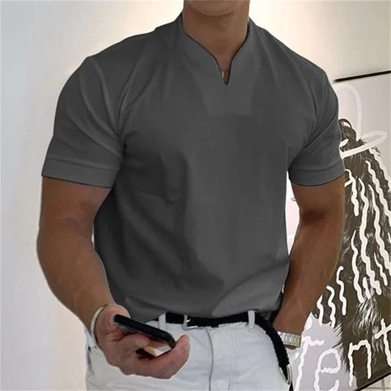 T-Shirt Homme Classique Manches Courtes Col V