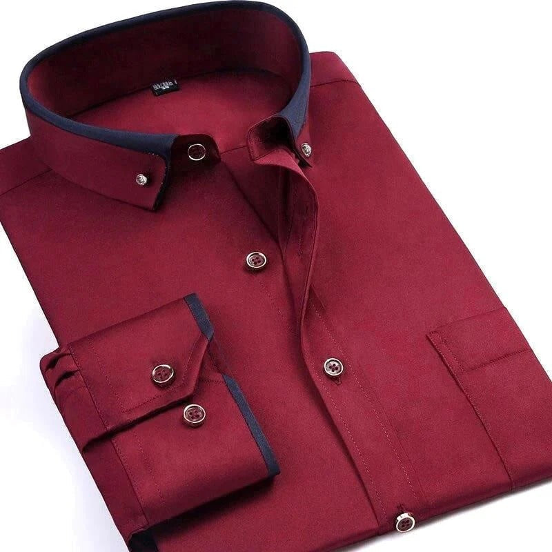 Chemise Homme Bureau Coton Classique Manches Longues
