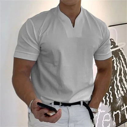 T-Shirt Homme Classique Manches Courtes Col V