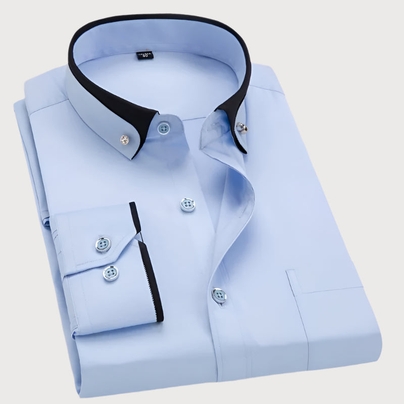 Chemise Homme Bureau Coton Classique Manches Longues