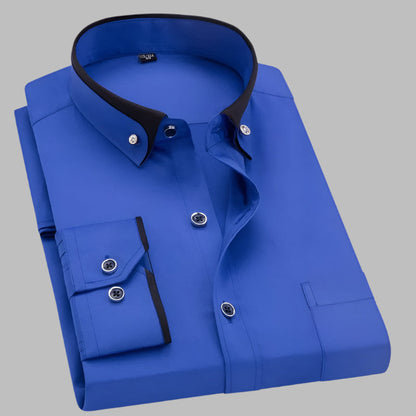 Chemise Homme Bureau Coton Classique Manches Longues