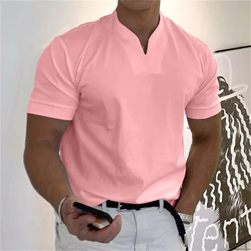 T-Shirt Homme Classique Manches Courtes Col V