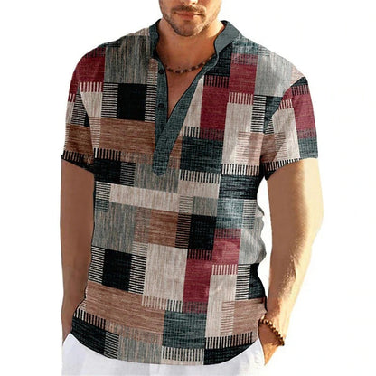 Chemise Homme Grande Taille Coton Imprimé Été