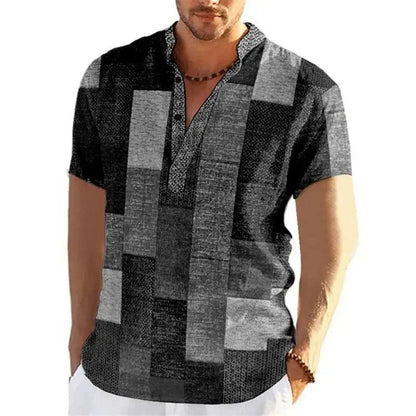Chemise Homme Grande Taille Coton Imprimé Été