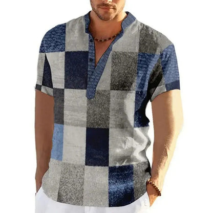 Chemise Homme Grande Taille Coton Imprimé Été