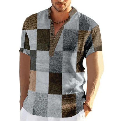 Chemise Homme Grande Taille Coton Imprimé Été