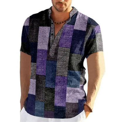 Chemise Homme Grande Taille Coton Imprimé Été