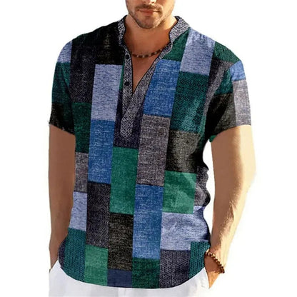 Chemise Homme Grande Taille Coton Imprimé Été