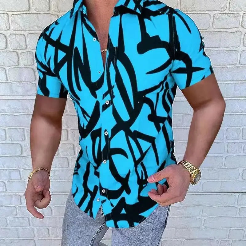 Chemise Homme Coton Grand Taille Imprimé Fleuri