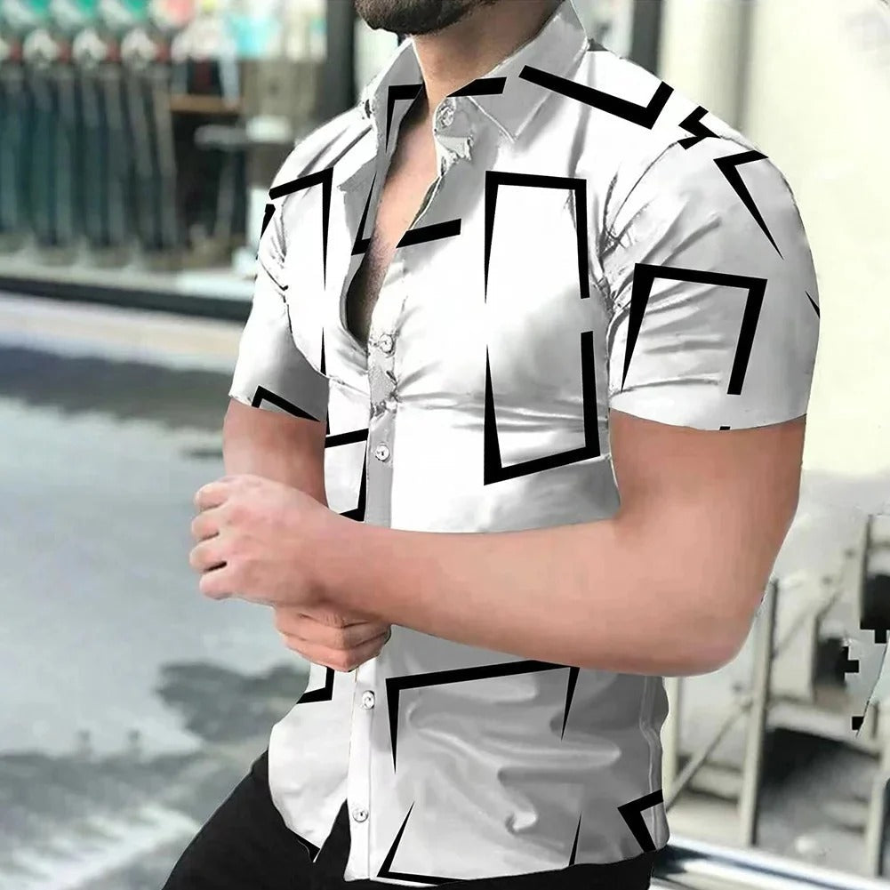 Chemise Homme Coton Grand Taille Imprimé Fleuri