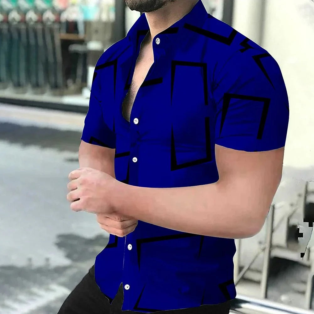 Chemise Homme Coton Grand Taille Imprimé Fleuri
