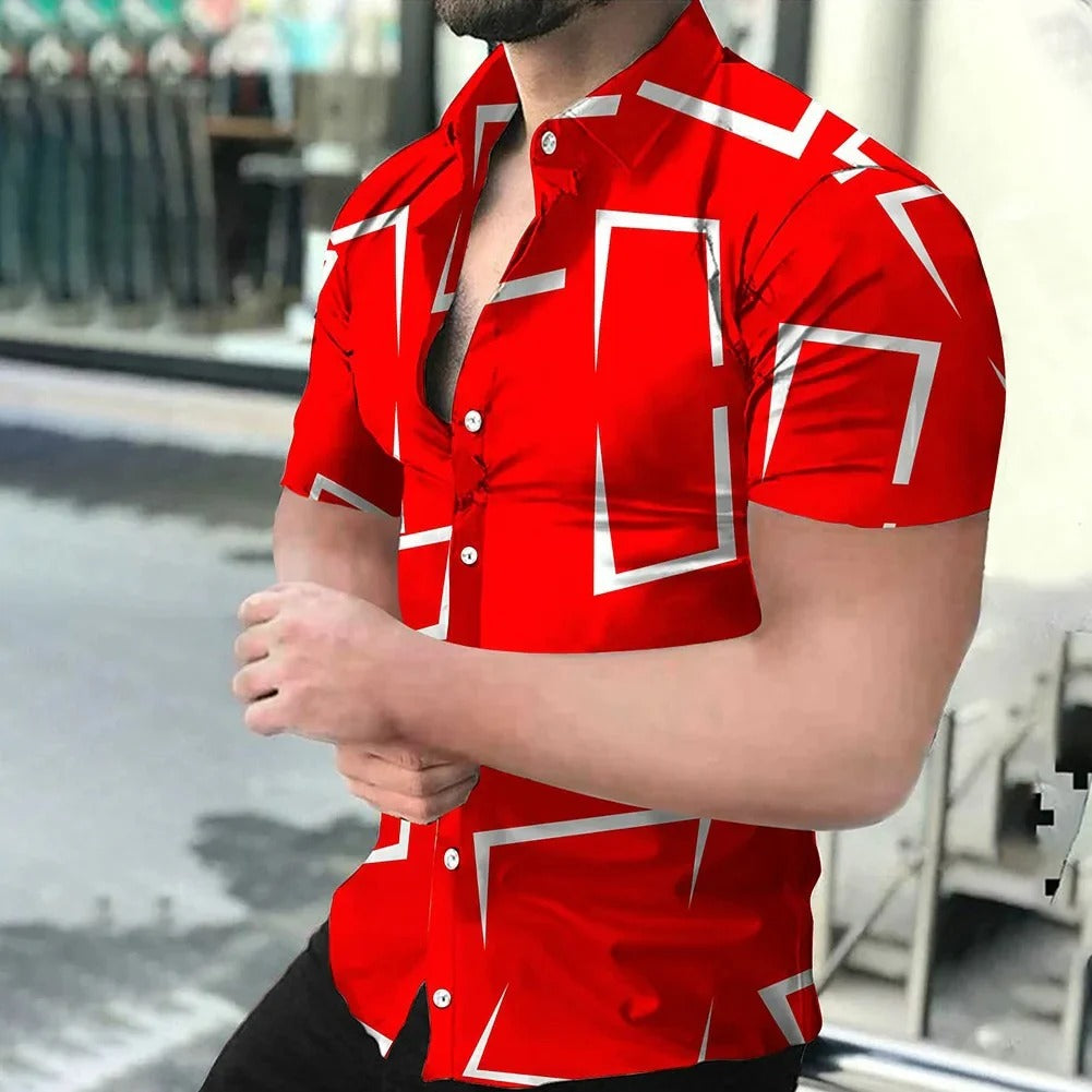 Chemise Homme Coton Grand Taille Imprimé Fleuri
