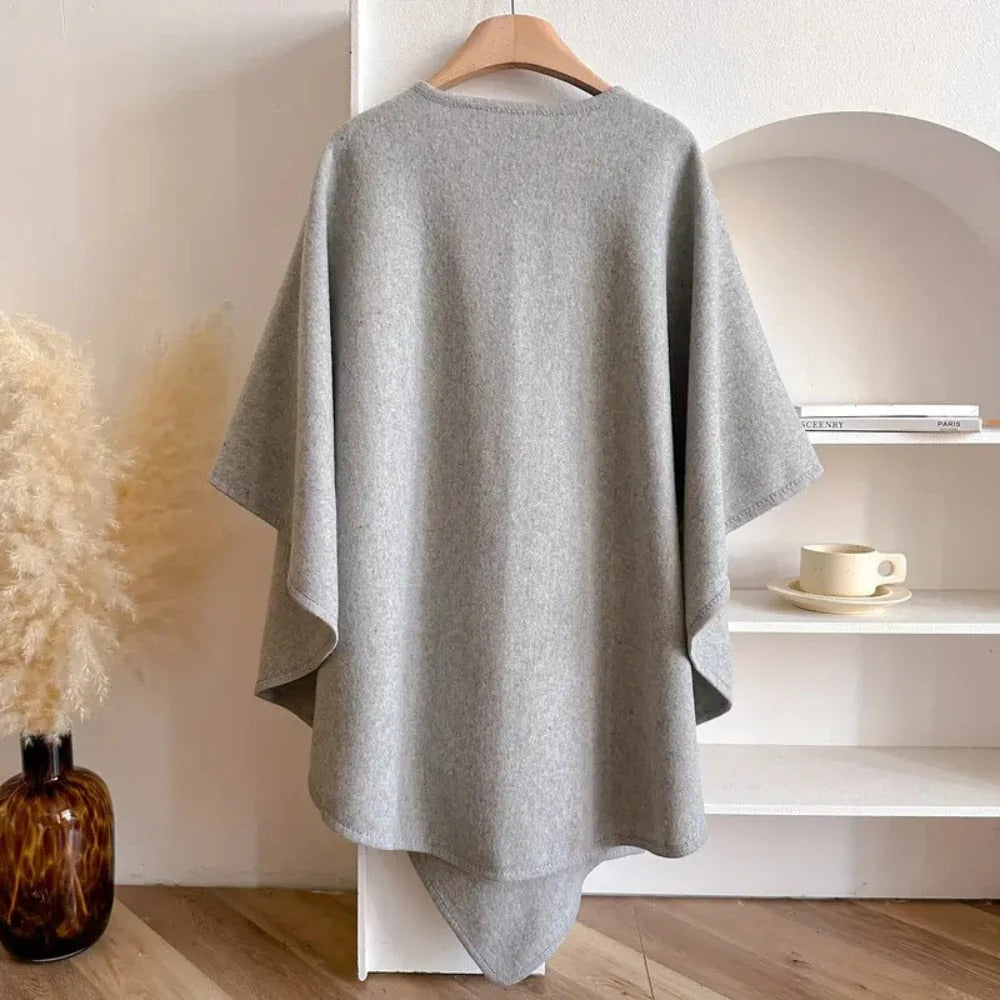 Écharpe Poncho Femme Laine Douce Coupe Ample Toutes Saisons