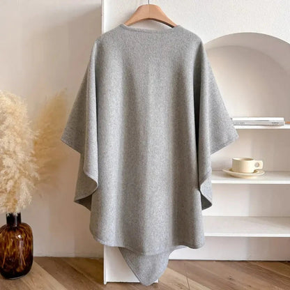 Écharpe Poncho Femme Laine Douce Coupe Ample Toutes Saisons