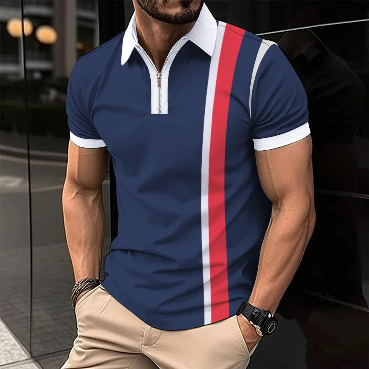 Polo Homme Rayé Grand Taille Été Chic