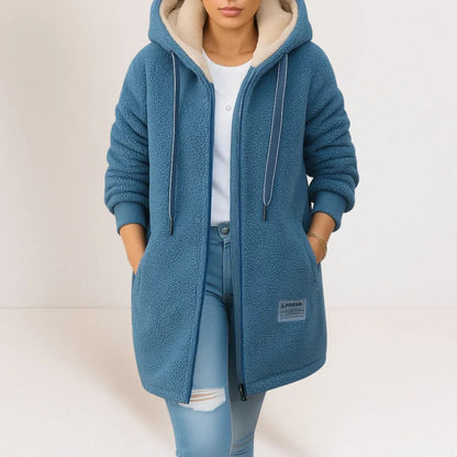 Veste Zippée Femme Légère avec Capuche et Fermeture Éclair
