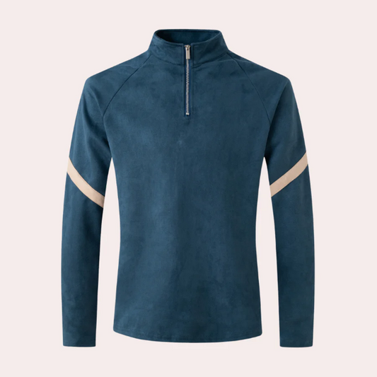 Pull en Maille Rayée Zippé Chaud pour Homme Hiver - PanierRoyale